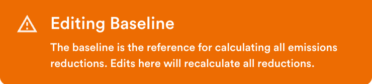 Banner "Editing Baseline" at the foot of the right panel.