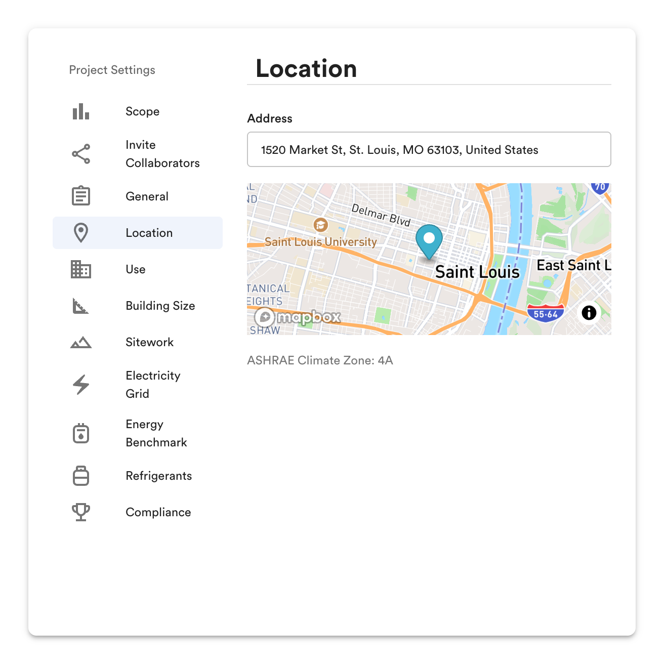 Project Settings: Location.